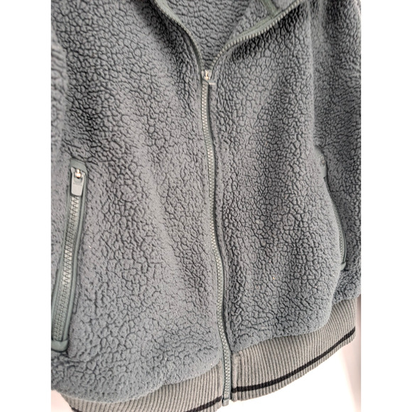 Athleta Tugga Sherpa Fleece Crop Jacket Bali Green Athleisure Outdoor Size Small - Picture 7 of 14